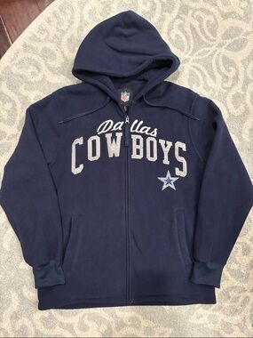 NFL Dallas Cowboys Navy Blue Full-Zip fleece Hoodie
